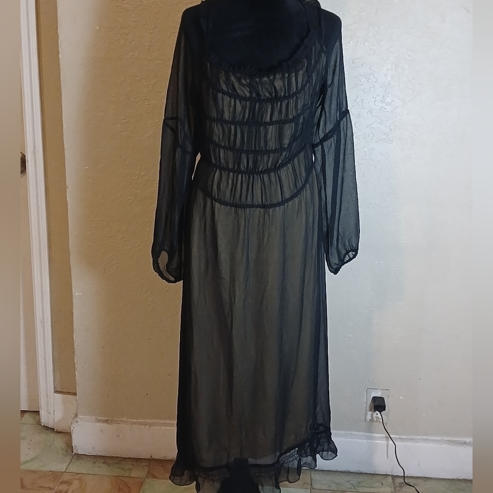INC International Concepts Black Sheer Maxi Dress